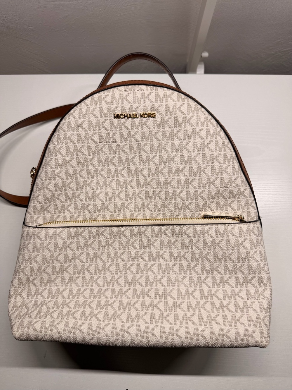 Michael Kors MK Signature Vainilla Brown Backpack